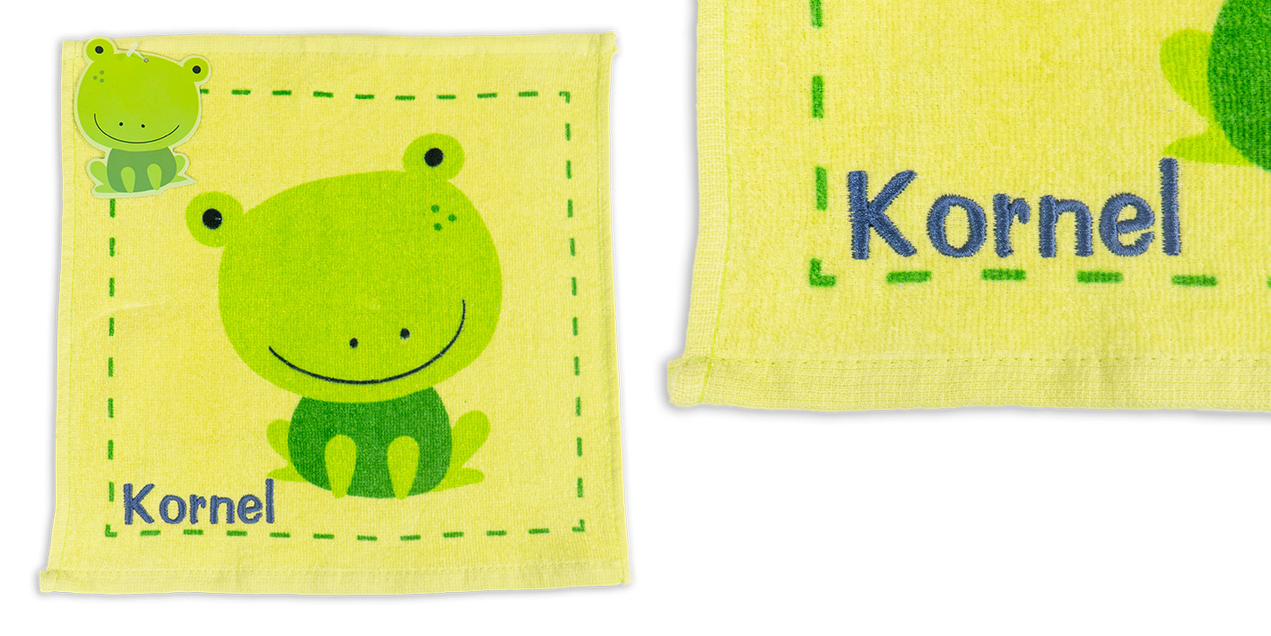 Ręcznik 30x30 żabka haft